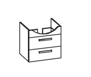 Artiqua 412 Waschtischunterschrank für Isabella K0849 Oxid Dunkelgrau quer, 412-WU2L-I05-7184-723 412-WU2L-I05-7184-723