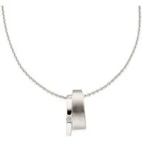 Bruno Banani Kette mit Anhänger Schmuck Geschenk Silber 925 Halsschmuck Halskette Ankerkette, mit Zirkonia (synth)