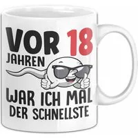 Trendation Tasse 18. Geburtstag Tasse Geschenk Jungs Vor 8 Jahren War Ich Mal Der Schne, Keramik
