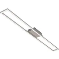 Briloner Leuchten LED Deckenleuchte 3094012 FRAME, LED fest integriert, Warmweiß, Deckenlampe, 110x12x5cm, Matt-Nickel, 18W, Wohnzimmer, Schlafzimmer