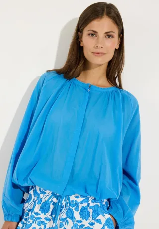MORE & MORE - Weite Bluse blau - Gr. - 46