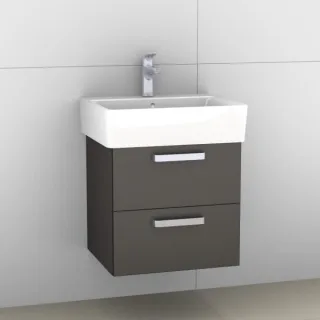 Artiqua 412 Waschtischunterschrank für Connect Cube E7139, Stahlgrau Metallic, 412-WU2L-I29-7141-88 412-WU2L-I29-7141-88