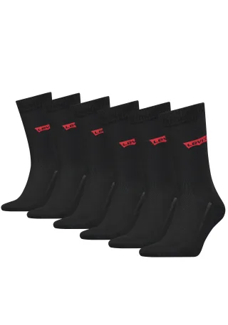 Levis Socken "LEVIS REGULAR CUT BATWING LOGO 6P RECYCLED CO ECOM" Packung, 6 Paar, 6 Stk. tlg. mit breitem Logobund