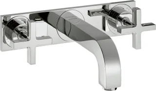 Hansgrohe 3-Loch Waschtischarm.Axor Citterio Wand F-Set kurz chrom m.Platte/Kreuzgr., 39314000 39314000