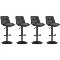 VASAGLE Barhocker Barstühle (Set, 4 St), höhenverstellbar, drehbar, Flanell