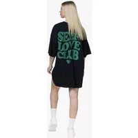 Worldclassca T-Shirt Worldclassca Oversized Print LOVE CLUB T-Shirt lang Sommer Oberteil