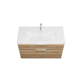 Burgbad Mineralguss Waschtisch-Set Eqio Frassino Dekor Cappuccino/Alpinweiss, SEZE102F3437C0001 SEZE102F3437C0001