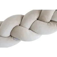 Loolay Nestchenschlange SAMT BEIGE Geflochtenes Kissen Zierkissen Dekokissen Bettumrandung, (Zugluftstopper Zugluft Schlange Wickeltischumrandung Babybett Kinderzimmer Schutz, VELOURS SAMT Bettschlange 100 150 200 300 400 cm und Länge auf Anfrage), Z