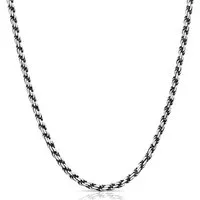 Tony Fein Silberkette Kordelkette Kordelarmband 4 mm 925er Sterling Silber, Made in Italy für Damen und Herren