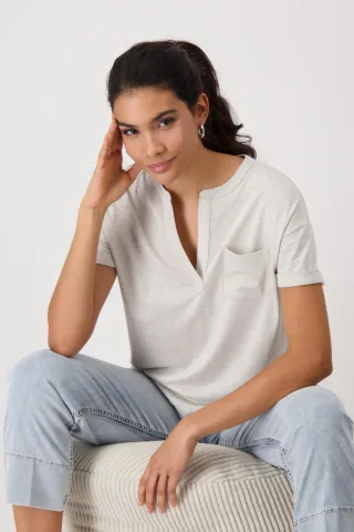 monari - T-Shirt mit Brusttasche warm sand - Gr. - 38