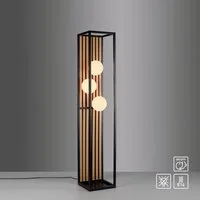 OTTO home Stehlampe Evinnia Akustikpaneele mit Glaskugeln, Ein-/Ausschalter, ohne Leuchtmittel, Leuchtmittel wechselbar, Warmweiß, Holz, Akustik, Paneele, Glas, opal matt weiß, Stehleuchte, Fußschalter