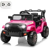 LALAHO Elektro-Kinderauto Elektrischer Aufsitz-Jeep für Kinder, mit Fernbedienung, mit Licht und Musik