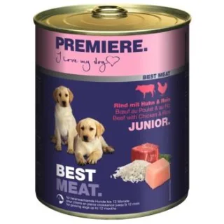 PREMIERE Best Meat Nassfutter Hund, Junior, Huhn und Rind 12x800 g