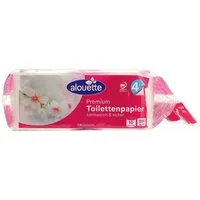 alouette Toilettenpapier Premium (10-St), 4-lagig, weiß mit Prägung, 200 Blatt/Rolle