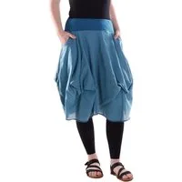 Vishes Sommerrock Damen knielanger Rock Baumwolle Vintage, Retro extra breiter Bund Alternative Bekleidung, Ethno, Hippie, Retro Style