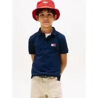 Tommy Hilfiger Poloshirt WAVY FLAG POLO ITHICA PLACKET SHORT SLEEVE Kinder bis 16 Jahre, Baumwoll-Piqué, regular fit