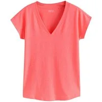 Next T-Shirt T-Shirt mit V-Ausschnitt und angesetzten Ärmeln (1-tlg)