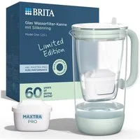 BRITA Wasserfilter Kanne Glas Limited Edition (2,5l) inkl. 1 MAXTRA PRO Kartusche, Premium Glaskanne mit Silikonring filtert Verunreinigungen & mehr