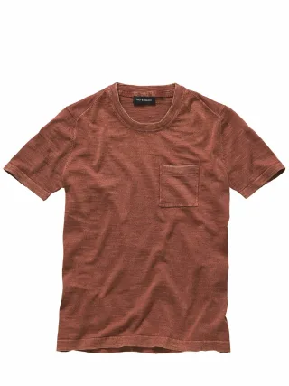 Mey & Edlich Herren Ultraleichtes Strickshirt Braun 100 % Baumwolle (bio)