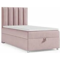 Best for Home Boxspringbett Trinity K10 SINGLE mit Bettkasten & Bonellfederkern, Komfort Topper H3 (Einzelbett, Polsterbett gepolstertes Kopfteil, Jugendbett, Kinderbett versch. Größen, 70x200 80x200 90x200 100x200 cm), mit oder ohne Topper, Flexible