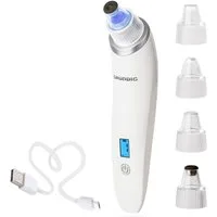 Grundig Porenreiniger Mitesserentferner Blackhead Remover Pflege, Akku Porensauger mit 5 Wirkstufen, Hygienefilter 4 Sauger