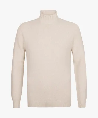 Profuomo - Beige Boiled Wolle Stehkragen sand - Gr. - L