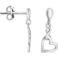 Sofia Milani Paar Ohrhänger Herz, 925 Silber Damen Schmuck - E1356