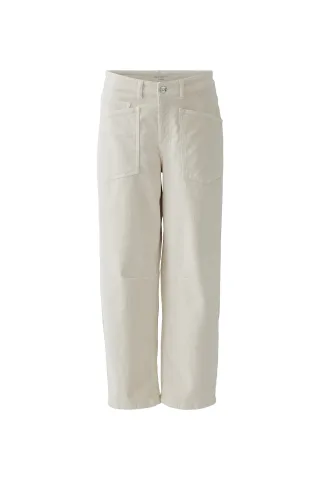 Oui - Cordhose Barrel Fit offwhite - Gr. - 38