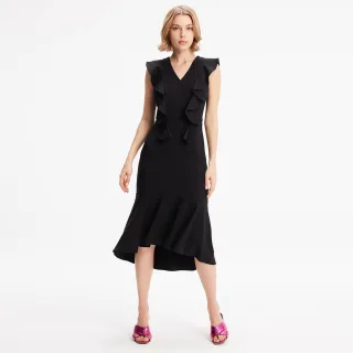 Jerseykleid mit breiten Rüschen