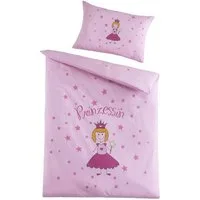 Optidream Babybettwäsche Bettwäsche 100 cm x 135 cm Prinzessin Rosa, 2 teilig, baby bettwäsche babybettwäsche 100x135