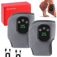 AIMAX Fußmassagegerät 3-In-1 MassagegeräTe Foot Massager Fußmassage 2 Stück, Fußwärmer mit Massagegerät, Tragbares Kabellose mit 5 Wärmeeinstellungen Knöchelmassagegerät
