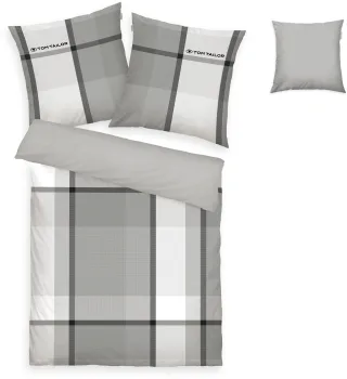 TOM TAILOR HOME Bettwäsche "Lenny in Gr. 135x200 oder 155x220 cm" 3 Stk. mit GRATIS-Zugabe: Kissenhülle 1tlg., in Biber und Renforcé erhältlich