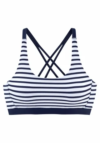 LASCANA - Venice Beach LM exkl. Sport Bustier-Top white-navy-s - Gr. - 40