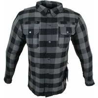 Alpha Speeds Motorradjacke Motorradhemd Flanell-Holzfäller KEV ARAMID Lumber Biker Hemd Grau (Wasserdicht & Winddicht & Atmungsaktiv + Belüftungstaschen) All Season, wasserdichte Reißverschlüsse, mit Protektoren