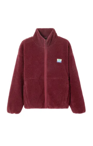 American Vintage - Fleecejacke mit Stehkragen rot - Gr. - S