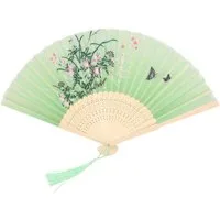 MIRROSI Handfächer aus Stoff – stilvoll & nachhaltig, mit stilvollem Design Japan Style, Leicht, stabil und umweltfreundlich, Vintage Look
