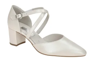 Gabor 81.343.60 Riemchen Pumps - Wei? (Off-White) - Echtleder - Mittlerer Absatz