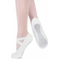 tanzmuster Ballettschläppchen "Jona" aus Baumwoll-Stretch, ganze Sohle Tanzschuh Ballettschläppchen für Kinder und Erwachsene