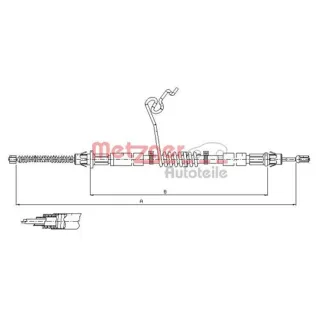 Metzger Handbremsseil hinten rechts Ford Transit