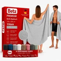 Betz Badetuch Berlin Größe 100 x 200 cm Saunatuch & Strandtuch 360 g/m², 100% Baumwolle (1 Stück, 1-St), saugstark & weich – großes Handtuch mit Aufhänger – Serie Berlin