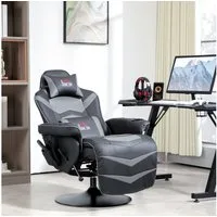 HOMCOM Massagesessel mit Massagefunktion, mit hohe Rückenlehn und Kissen (Fernsehsessel, 1-St., Relaxsessel), für Wohnzimmer, Schwarz+Grau