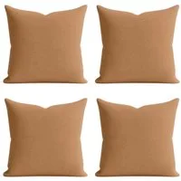 matches21 HOME & HOBBY Kissenbezüge 4er Set Kissenhülle 40x40 cm hellbraun pflegeleicht mit Reißverschluss, (4 Stück), Zierkissen-Bezüge einfarbig für Couch-Kissen mit Lotuseffekt