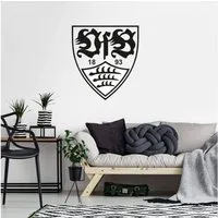 VfB Stuttgart Wandtattoo Fußball VfB Stuttgart Wappen Schwarz Fußballverein Logo 1893, Wandbild selbstklebend, entfernbar