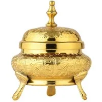 Marrakesch Orient & Mediterran Interior Zuckerdose Orientalische Zuckerdose Nabila handgefertigt aus Messing, Gold 13 cm, Messing, (1-tlg), Handarbeit