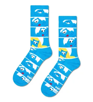 happy socks - The Smurfs Smurf Faces Sneaker Sock Blau - Gr. - 38