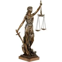 MystiCalls Dekofigur Justitia Figur bronziert 35 cm Göttin der Gerechtigkeit Anwalt BGB, Sammelfigur, Dekorationsobjekt, Sammlerfigur, Dekofigur, Indoor