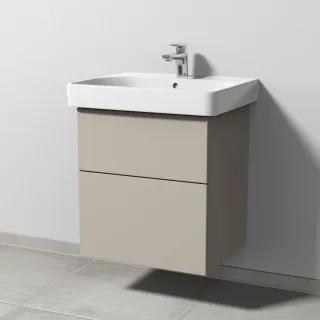 Sanipa 3way Waschtischunterbau zu Geberit Smyle Square Waschtisch mit 2 Auszügen, Kaschmir-Matt SP6701U
