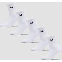 MP Unisex Crew Socks (5 Pack) - White - UK 12-14