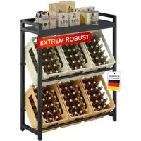 STEELSØN Flaschenregal Astris mit Ablage, Platz für 6 Getränkekisten, mit schwarzer MDF-Ablagefläche