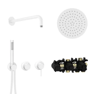 Herzbach MODUL7 Hebelmischer-Set H-RB250 Wandarm Regenbrause Ø25,0cm , 70.702712.1.07 70.702712.1.07